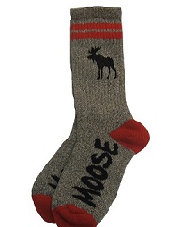 Gray & Red Moose Socks