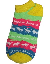 Moose Neon Striped Ankle Socks