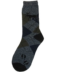 Navy Argyle Moose Socks