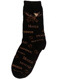 Moose Brown Word Socks