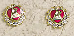 Rose heart Clip Earrings