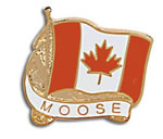 Canadian Flag Moose Lapel Pin