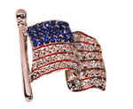 Crystal U.S. Flag Pin