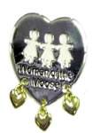 Heart with 3 children pin